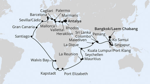 Weltenbummler Mittelmeer Afrika und Indischer Ozean