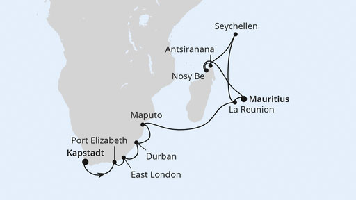 Südafrika, Seychellen, Mauritius und Madagaskar