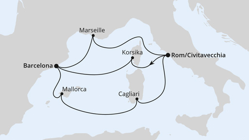 Spanien,Frankreich und Italien ab Rom 