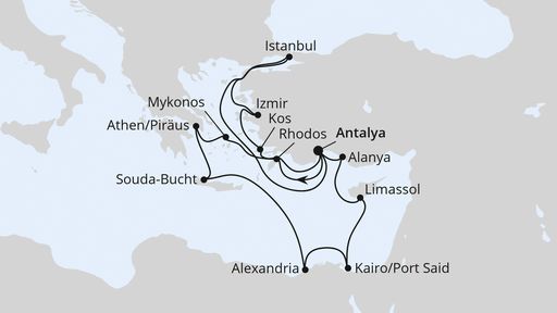 Grosse Mittelmeer-Reise mit Ägypten & Istanbul