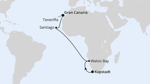 Von Kapstadt über Namibia nach Gran Canaria