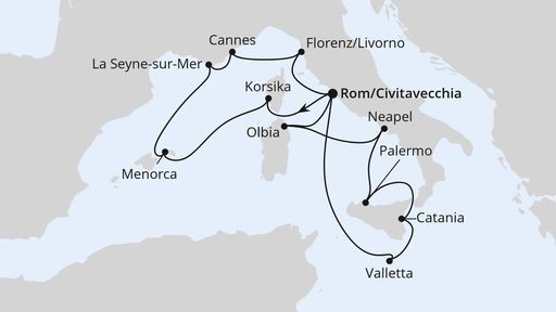 Italien & Mittelmeerinseln ab Civitavecchia