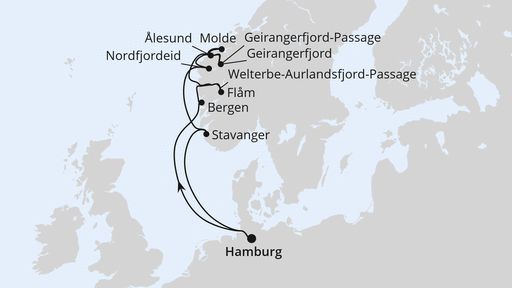 Norwegens Fjord-Weltnaturerbe ab Hamburg 1