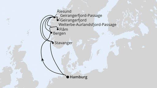 GROSSE NORWEGEN-WELTERBE-REISE AB HAMBURG