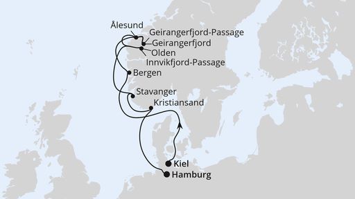 Norwegens Fjord Weltnaturerbe ab Kiel