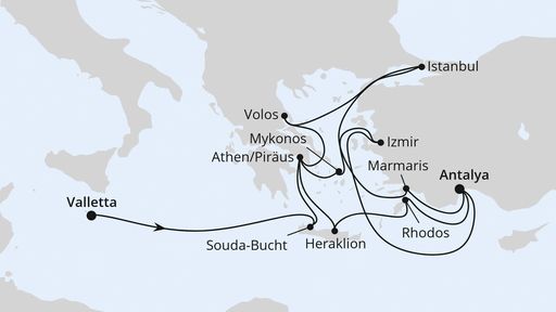 Grosse Mittelmeer-Reise mit Istanbul ab Antalya