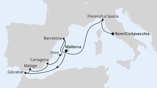 Spanien, Italien und Gibraltar ab Mallorca