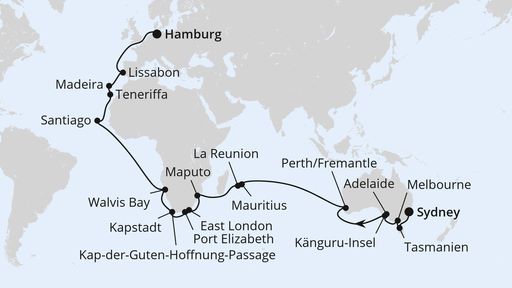 Von Sydney nach Hamburg