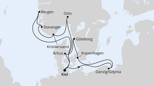 Skandinavien und Polen ab Kiel 2