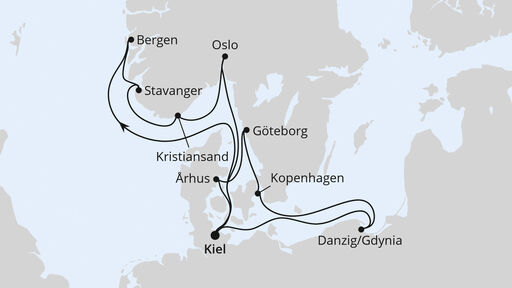 Skandinavien und Polen ab Kiel 2