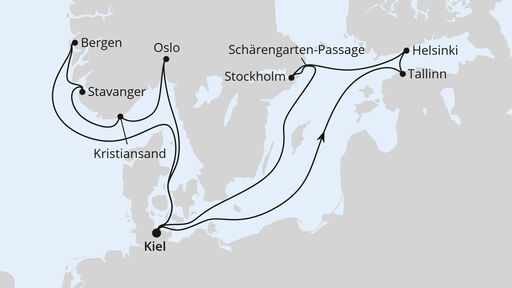 Ostsee und Südnorwegen ab Kiel