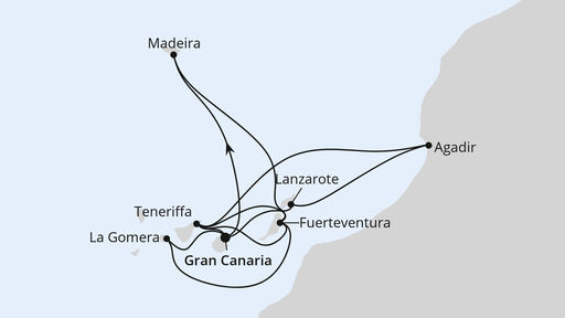 Grosse Kanarenreise mit Madeira und Marokko