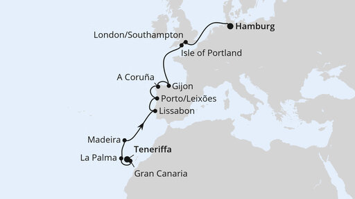 Von Teneriffa über Portugal nach Hamburg